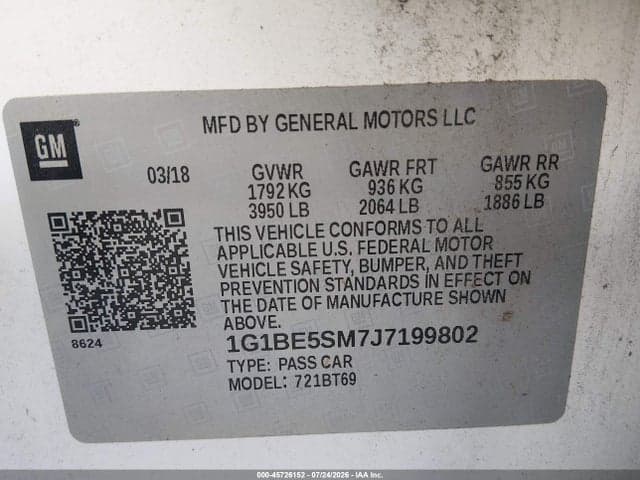 2018 CHEVROLET CRUZE LT AUTO 9