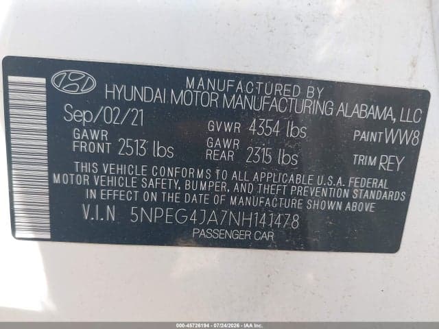 2022 HYUNDAI SONATA SE 9
