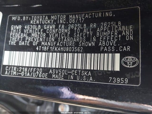 2017 TOYOTA CAMRY SE 9