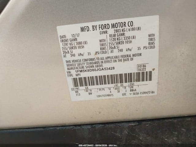 2018 FORD EXPLORER XLT 9
