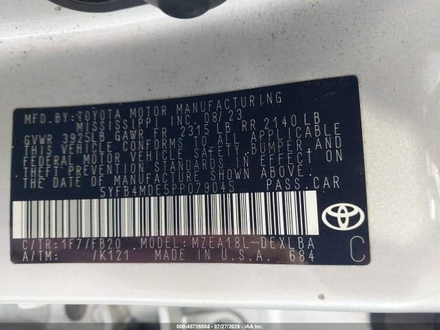 2023 TOYOTA COROLLA LE 9