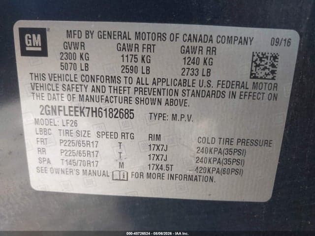 2017 CHEVROLET EQUINOX LS 9