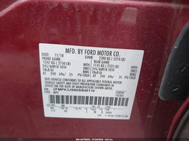 2019 FORD EDGE SEL 9