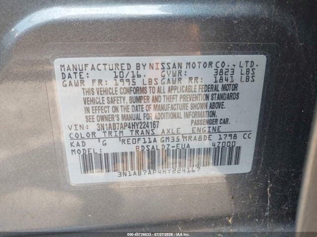 2017 NISSAN SENTRA SV 9