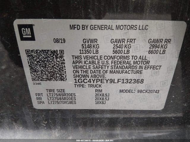 2020 CHEVROLET SILVERADO 2500HD 4WD STANDARD BED LTZ 8