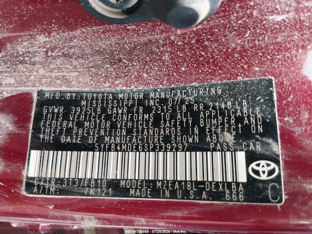 2025 TOYOTA COROLLA LE 9