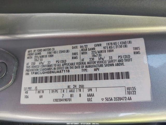 2022 FORD ESCAPE SEL 9