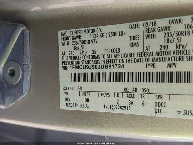 2018 FORD ESCAPE TITANIUM 9