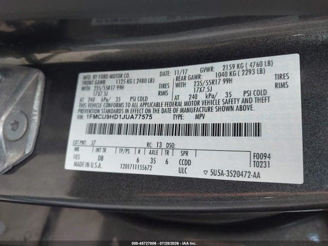 2018 FORD ESCAPE SEL 9