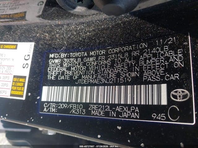 2022 TOYOTA COROLLA LE 9