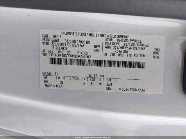 2019 FORD F-550 CHASSIS XLT 8