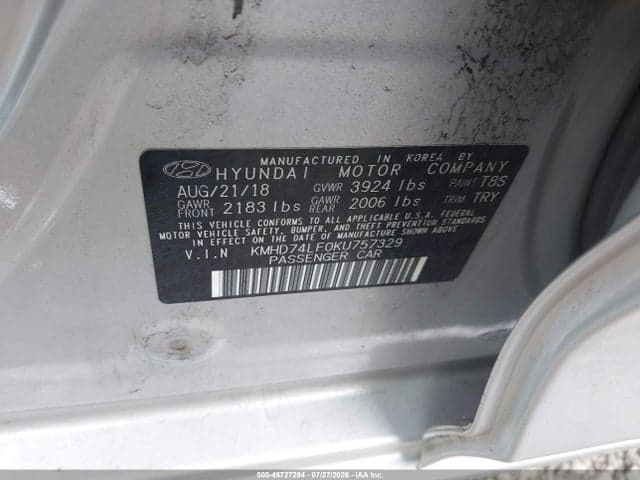 2019 HYUNDAI ELANTRA SE 9