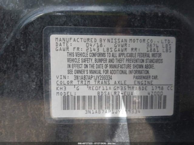 2018 NISSAN SENTRA SR 9