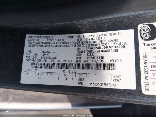 2019 FORD FIESTA SE 9