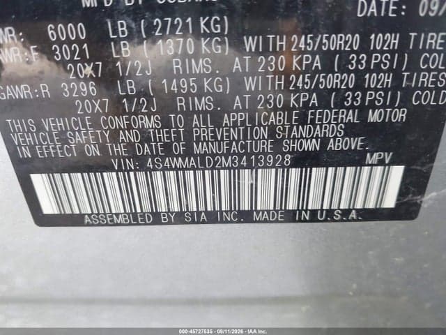 2021 SUBARU ASCENT LIMITED 9