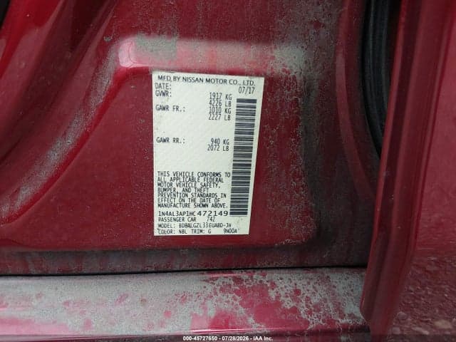 2017 NISSAN ALTIMA 2.5 S 9