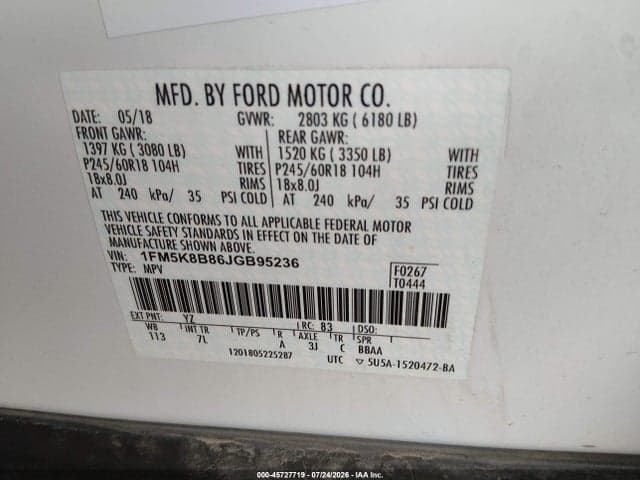 2018 FORD EXPLORER 9