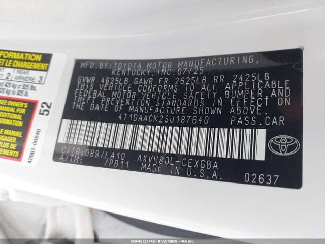 2025 TOYOTA CAMRY XLE 9
