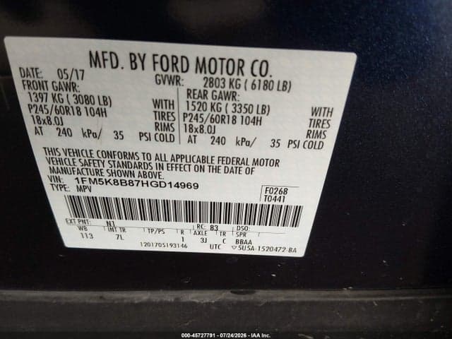 2017 FORD EXPLORER 9
