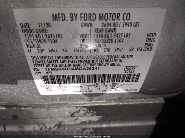 2021 FORD EXPLORER XLT 9