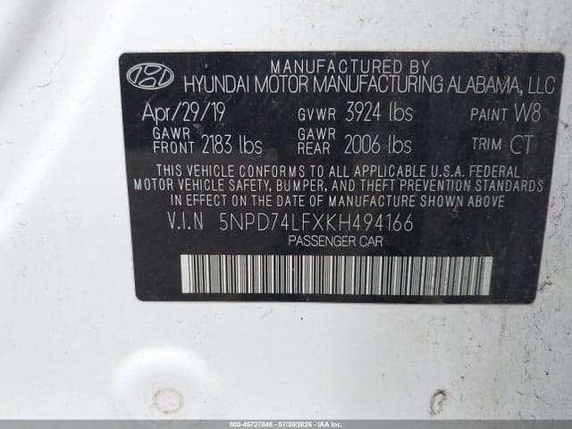 2019 HYUNDAI ELANTRA SE 9