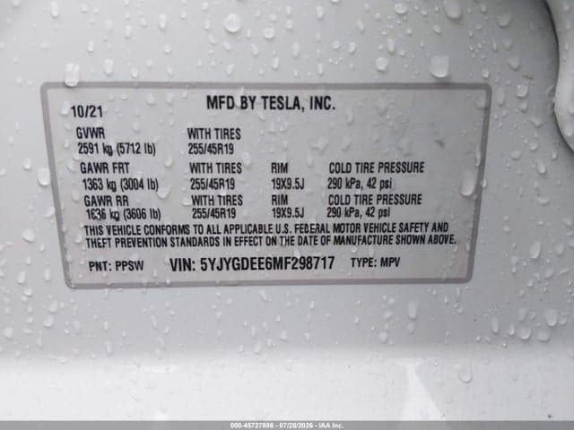 2021 TESLA MODEL Y LONG RANGE DUAL MOTOR ALL-WHEEL DRIVE 9
