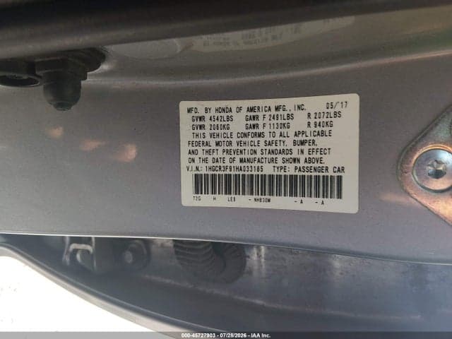 2017 HONDA ACCORD TOURING V6 9