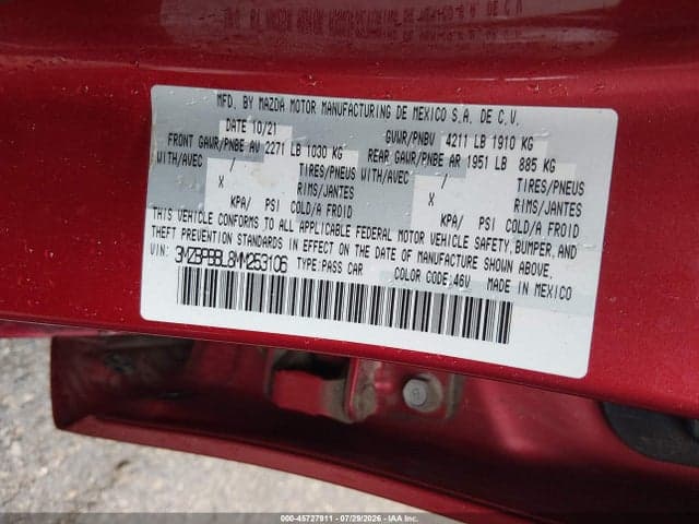 2021 MAZDA MAZDA3 SELECT 9