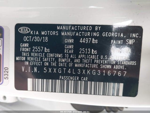 2019 KIA OPTIMA S 9