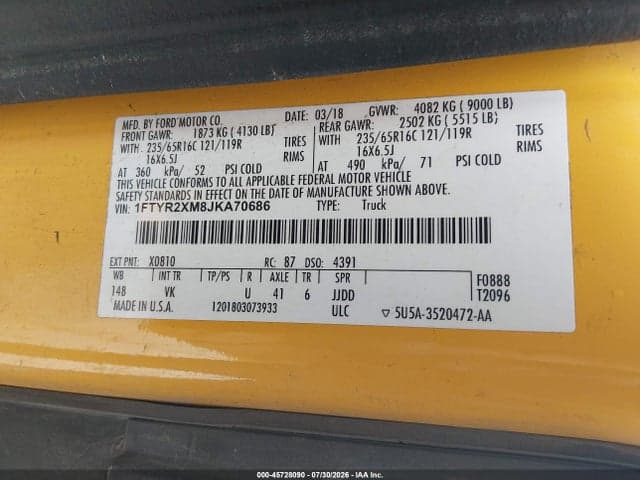 2018 FORD TRANSIT-250 9