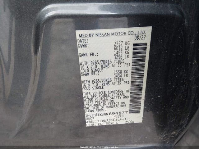 2022 NISSAN FRONTIER S 4X4 9