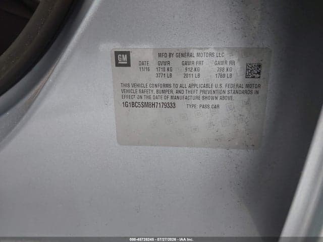2017 CHEVROLET CRUZE LS AUTO 9