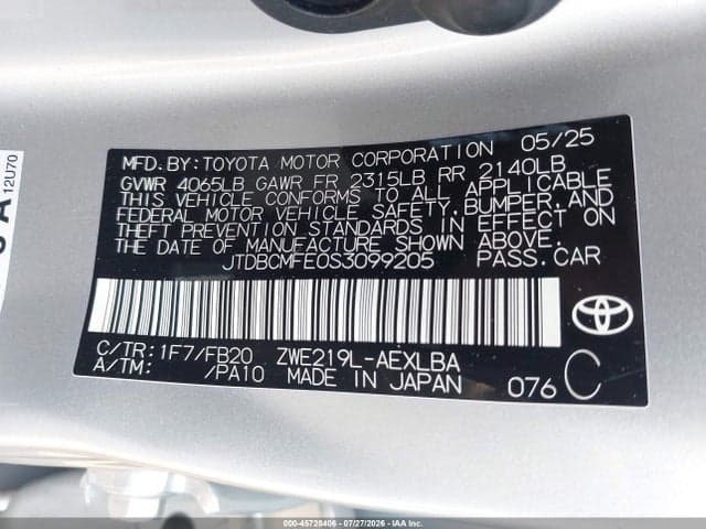2025 TOYOTA COROLLA HYBRID LE 9