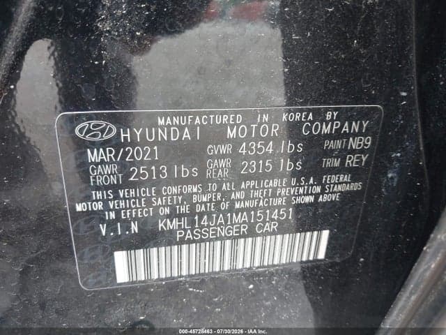 2021 HYUNDAI SONATA SEL 9