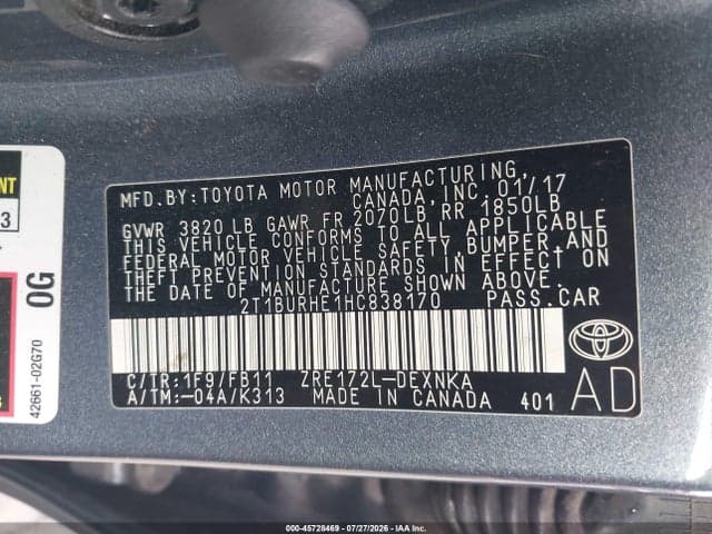 2017 TOYOTA COROLLA LE 9