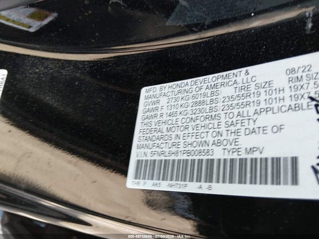 2023 HONDA ODYSSEY TOURING 9