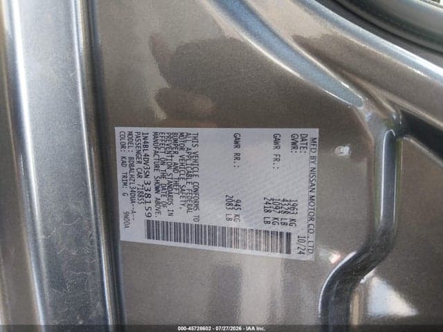 2025 NISSAN ALTIMA SV FWD 9