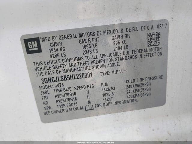 2017 CHEVROLET TRAX LT 9