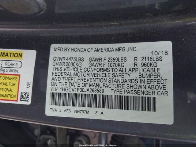 2018 HONDA ACCORD SPORT 9