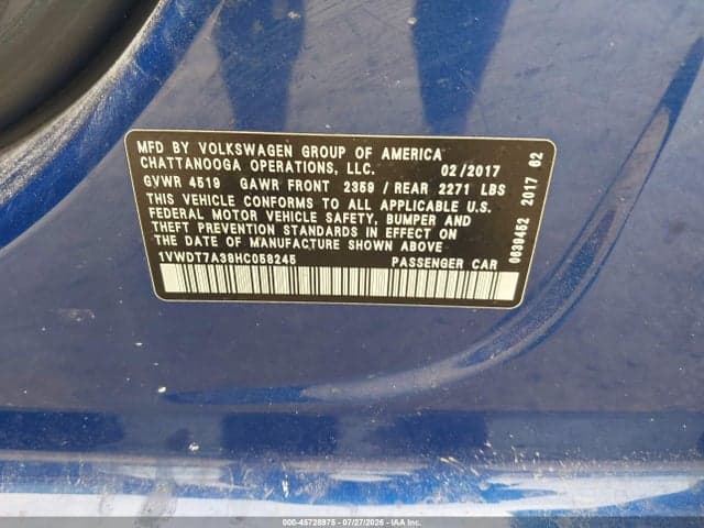 2017 VOLKSWAGEN PASSAT 1.8T R-LINE 9