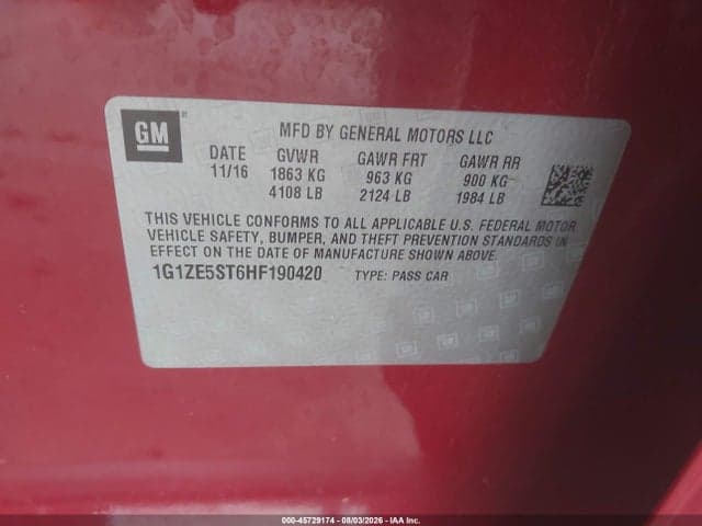 2017 CHEVROLET MALIBU 1LT 9