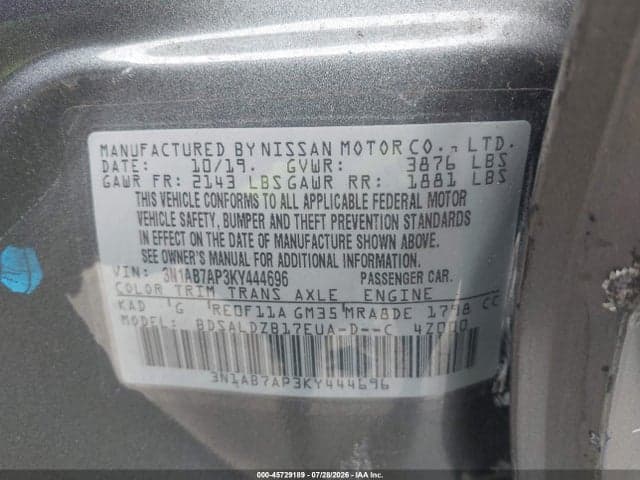 2019 NISSAN SENTRA SV 9