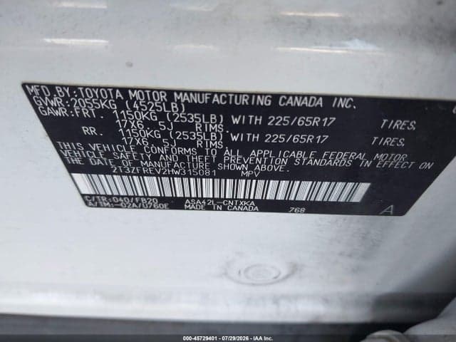 2017 TOYOTA RAV4 LE 9