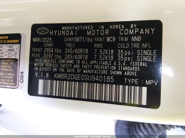2025 HYUNDAI PALISADE SEL 9