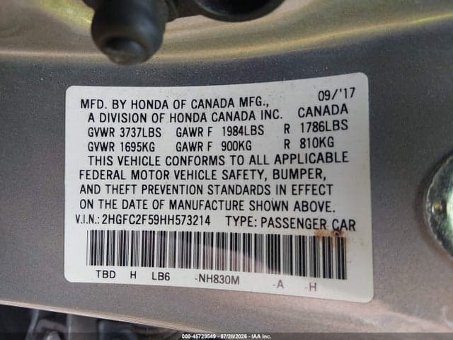 2017 HONDA CIVIC LX 9