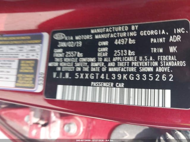 2019 KIA OPTIMA S 9
