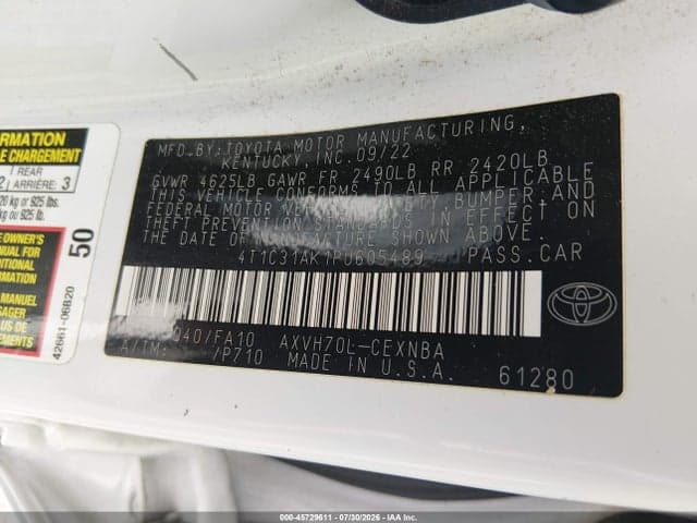 2023 TOYOTA CAMRY LE HYBRID 9