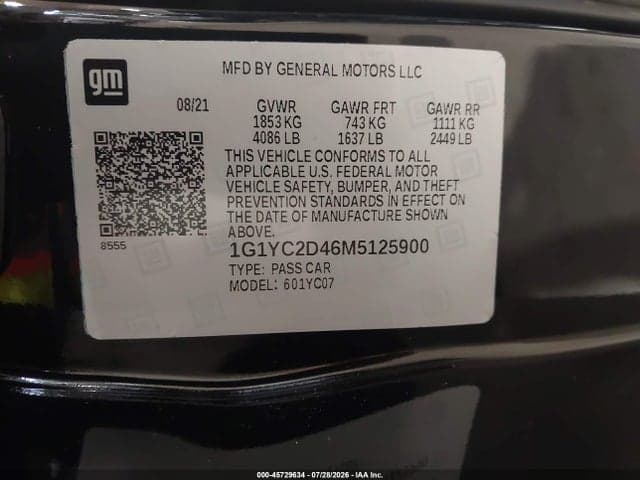 2021 CHEVROLET CORVETTE STINGRAY RWD 3LT 9