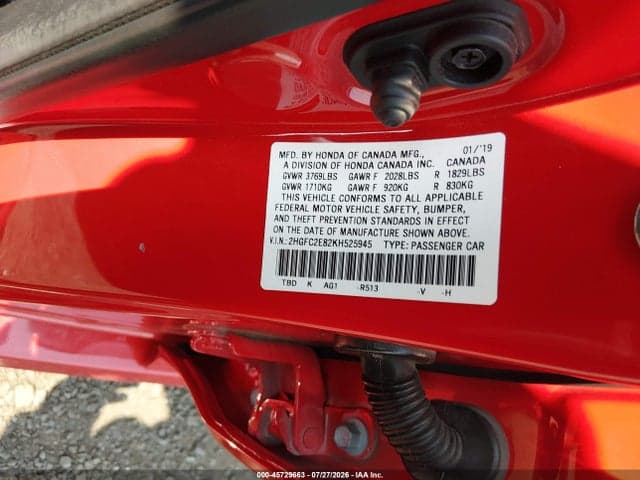 2019 HONDA CIVIC SPORT 9