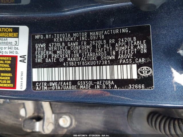 2019 TOYOTA AVALON XLE 9